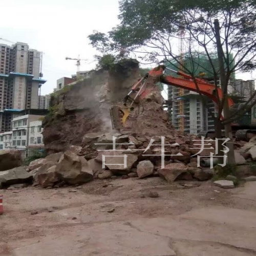 南京某小區假石山拆除重建